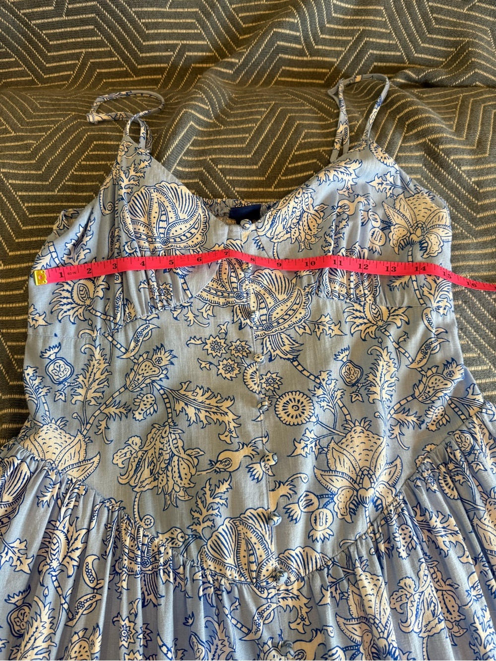 Roller Rabbit Light Blue Paisley Spaghetti-Strap Maxi, M - Picture 9 of 11